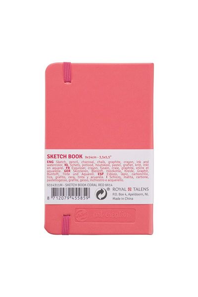 Talens Sketchbook Hard Cover Sketch Drawing Book 9x14 cm.A6 140 Gr 80 Yp Pastel Coral