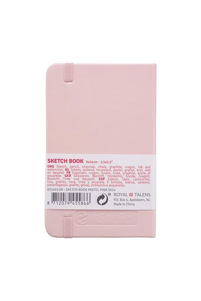Talens Sketchbook Hard Cover Sketch Drawing Book 9x14 Cm.A6 140 Gr 80 Yp Pastel Pink