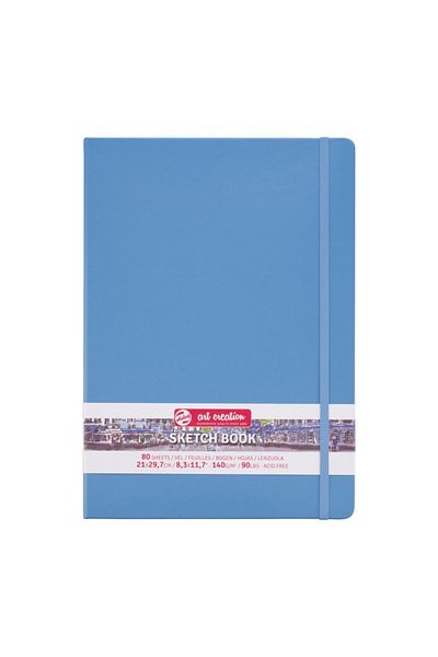 Talens Sketchbook Hard Cover Sketch Drawing Notebook 21x29 CmA4 140 Gr 80 Yp Pastel Blue
