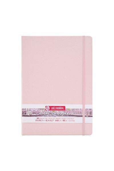 Talens Sketchbook Hard Cover Sketch Drawing Notebook 21x29 CmA4 140 Gr 80 Yp Pastel Pink