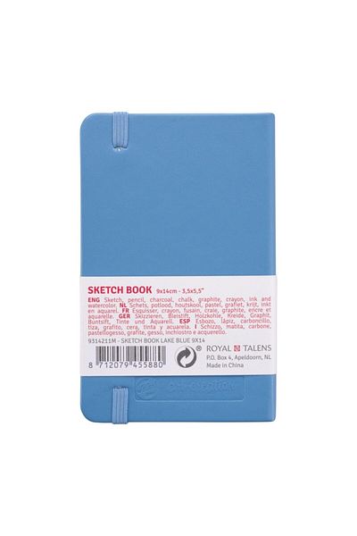 Talens Sketchbook Hard Cover Sketch Drawing Notebook 9x14 CmA6 140 Gr 80 Yp Pastel Blue