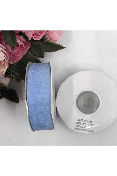 Nazar 2 Cm 25 Metri Panglică Organza Albastru Bebeluş Ornament Magnet pentru Bebeluş, Nuntă, Zi de Naştere, Ornamente Hobby - Ku