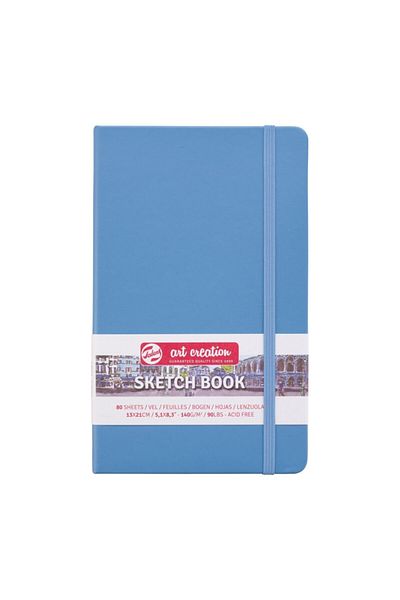 Talens Sketchbook Hard Cover Sketch Drawing Notebook 13x21 CmA5 140 Gr 80 Yp Pastel Blue