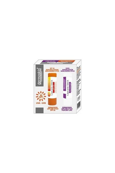 Dermoskin 2X3_9G Lip Care Stick Set - Moisturizer for Dry Lips and Sun Protection