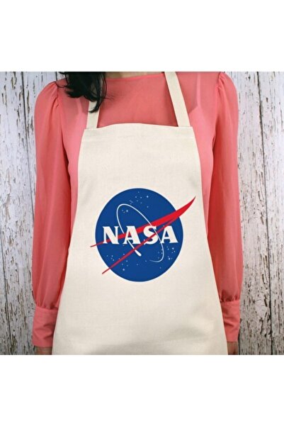 ART HEDİYE مريلة مطبخ مطبوعة تدوم طويلاً وقابلة للغسل بشعار ناسا