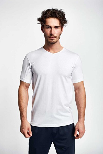 Lescon 19s-1246-19b Beyaz Erkek Kısa Kollu T-shirt