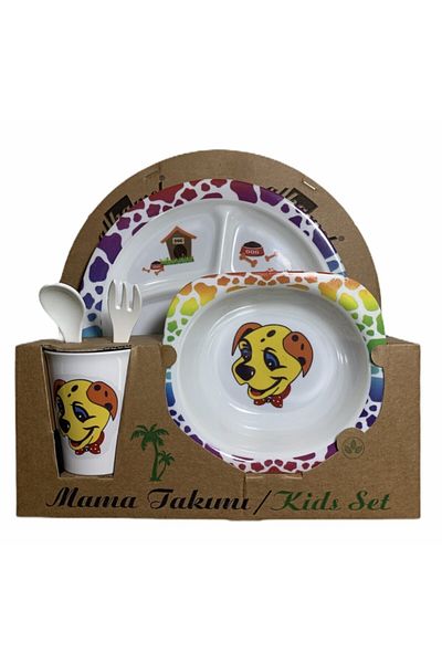 ggs Baby Food Plate Dog Form Set of 5 Melamine Square