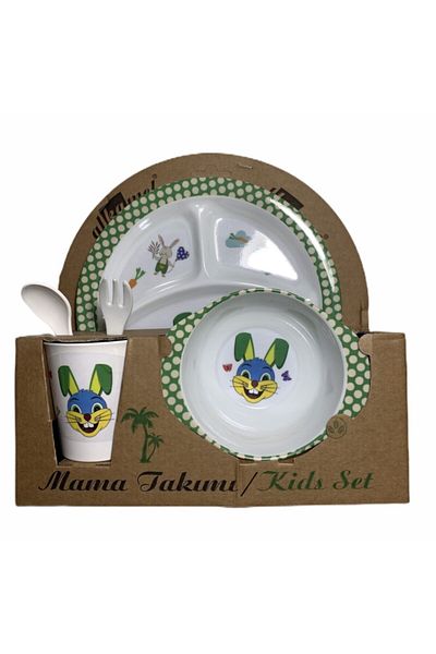 ggs Baby Food Plate Rabbit Form Set of 5 Melamine Oval