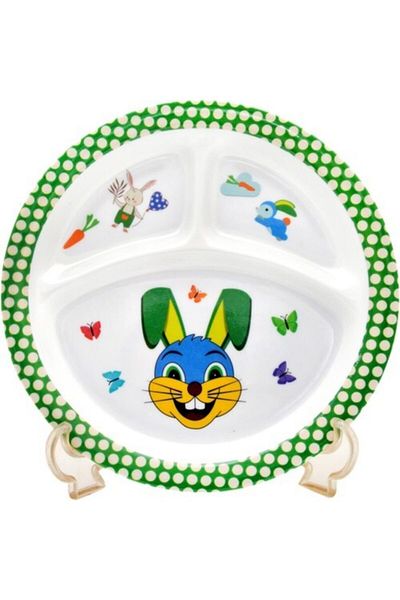 ggs Baby Food Plate Rabbit Form Set of 5 Melamine Oval