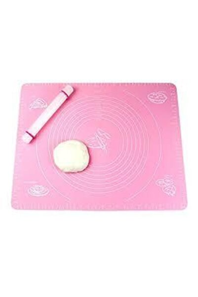 HİFA حصيرة لف العجين من السيليكون باللون الوردي