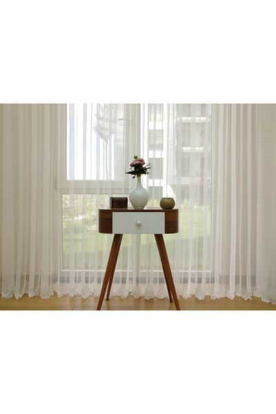 Esse Home Skirt End Patterned Lace Tulle Curtain High Quality, 550x260, Normal Pleat, 1/2.5