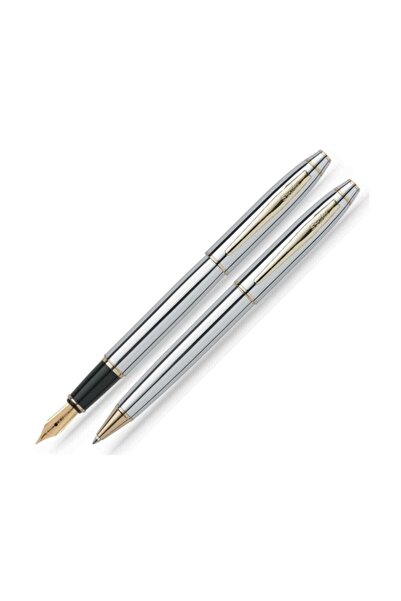 Scrikss Noble 35 Dolma Kalem Ve Tükenmez Kalem Ikili Set Krom-altın