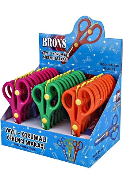 Brons Br-700 Student Scissors with Spring Protection (30 Pieces Box)