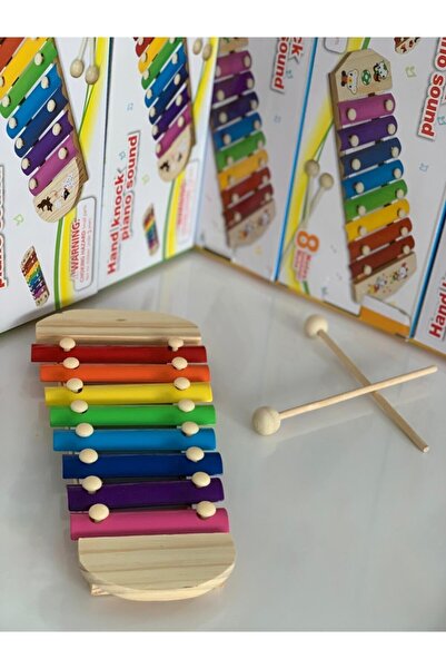 HAMAHA Büyük Boy Ahşap Ksilofon 8 Nota 8 Ton 25 Cm 8 Tuşlu Sesli Selefon Oyuncak