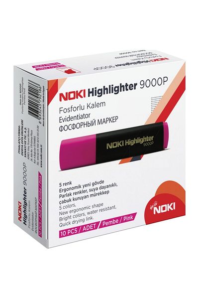 Noki Highlighter Pink 10 Pieces 9000p (1 Pack of 10 Pieces)