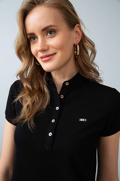 U.S. Polo Assn. Rochie neagră tricotată pentru femei