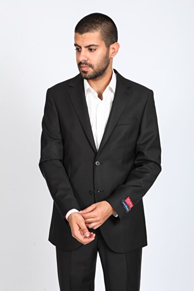 Mono Erkek Giyim Erkek Siyah Yün Takım Elbise