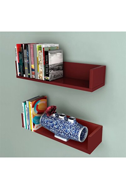 Kenyap Plus Stella Ikili Duvar Rafı Bordo 815868