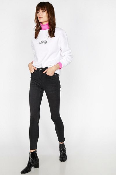 Koton Pantaloni negri Kate Jean de damă 9kak47808dd