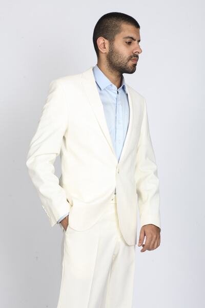 Mono Erkek Giyim Erkek Krem Yün Takım Elbise