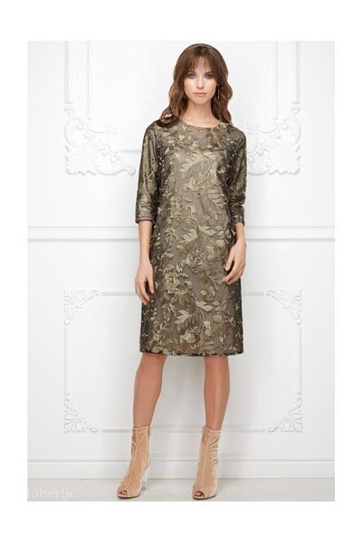 Faberlic Beige Long Sleeve Cube Dress Size 38