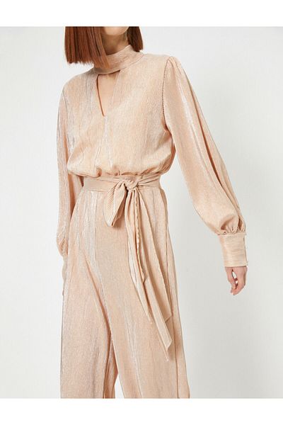 Koton Women's Pink Baglama Waist Jumpsuit 0YAK44474FK