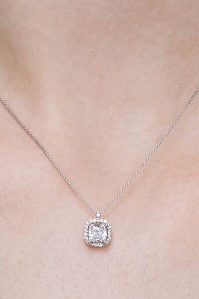 Crystal Diamond Zirconia 2 Carat Radyant Tektaş Kolye