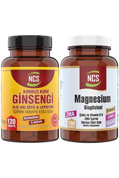 NCS Kırmızı Ginseng 120 Tablet Zma Magnezyum Bisglisinat (magnesium) 180 Tablet Çinko B 6 Vitamin