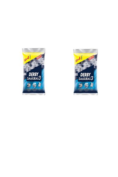 Derby Samurai 3 Shaving Blades 10+4 Bags X 2 Pieces