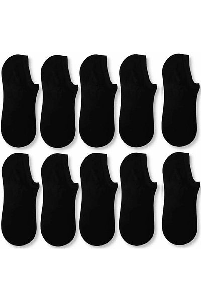 socksbox 10 perechi de șosete pentru femei din bambus negru invizibil (adidași).