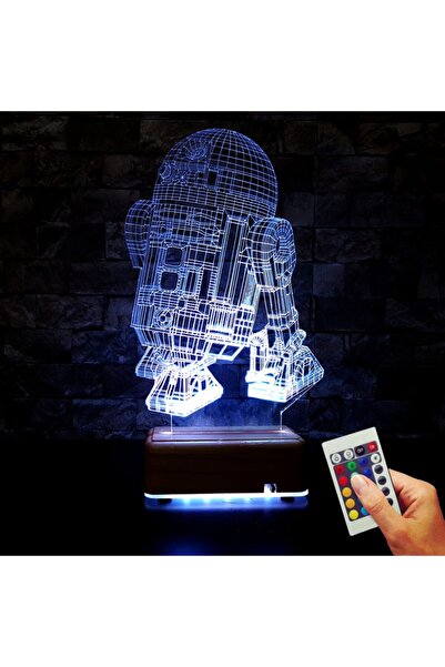 Vipyol Starwars R2 Robotu 16 Renkli Gece Lambası 3d Tasarım Led Lamba