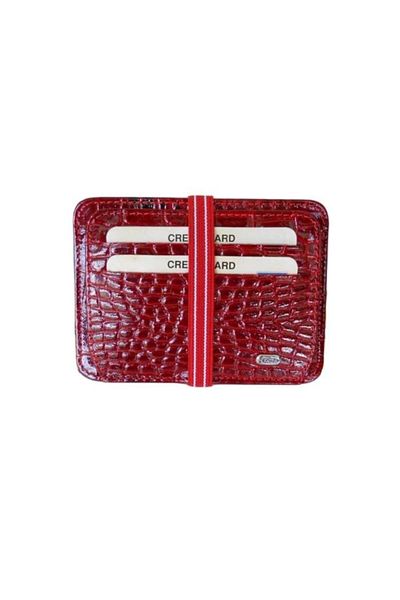 Zenga Men's Red Patent Leather Wallet Credit Card Holder 023-5