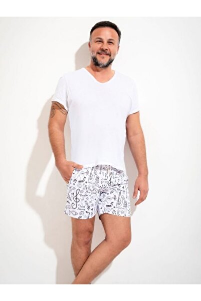 LOVEKINI Men's White Happy Hour Sea Shorts