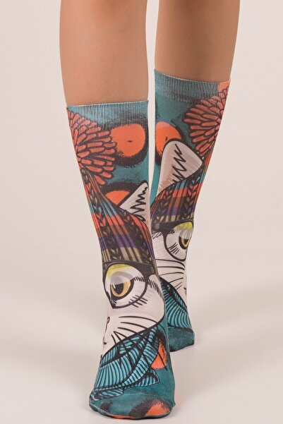 Ogobongo 01289 جوارب مطبوعة على شكل قطة مع قبعة