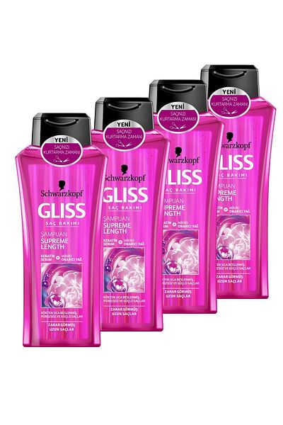 Gliss 360ml Supreme Length Shampoo - 4 Pieces