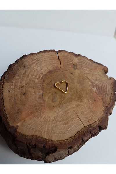 Karınca Piercing Gold Color Hoop Heart Ear Piercing Earrings