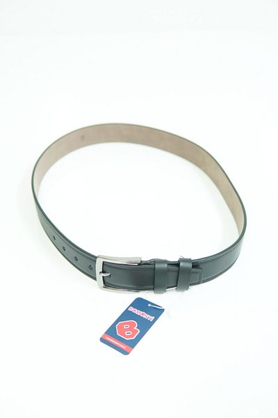 Bomonti Men's Black 4.0 cm Single Stitch Printed Faux Leather Sports Belt