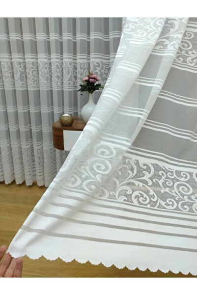 Esse Home Özel Örme Dokulu Dantel Tül Perde, 100x260, Sık Pile, 1/3