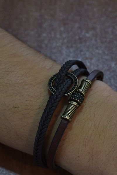 Depolife Multiple Genuine Leather Braided Men's Bracelet