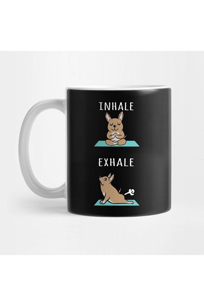 TatFast Cocker Spaniel Yoga Inhale Exhale Mug, Gift, Dowry, Presentation Holder