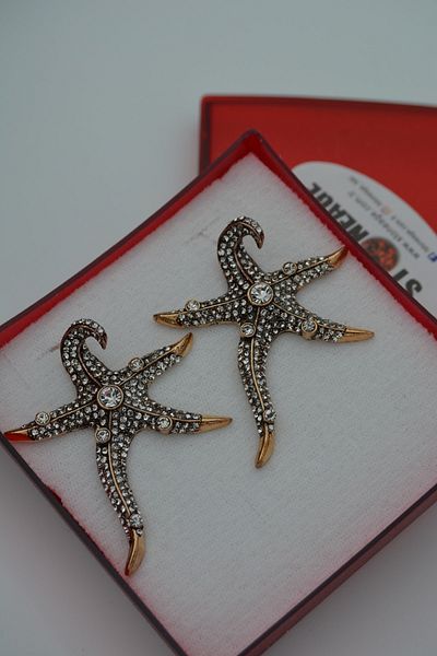 Stoneage Starfish Zircon Stone Women's Earrings