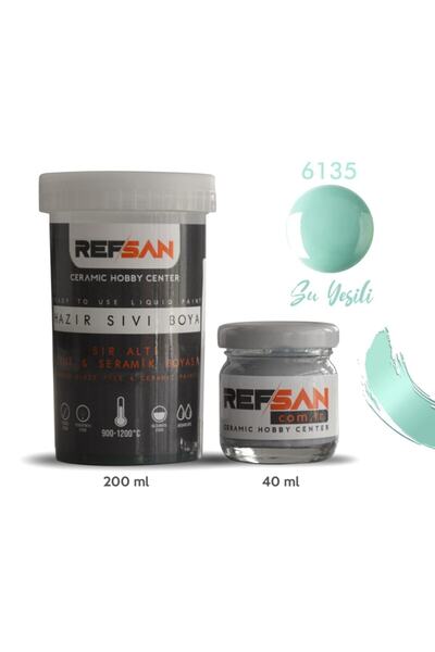 Ref-San Hazır Çini Ve Seramik Boyası 6135 Su Yeşili 40 Ml