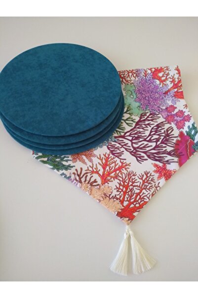 Ayşemce Σετ σερβιρίσματος American Service (mercan Desen Runner 4 Dark Aqua G...