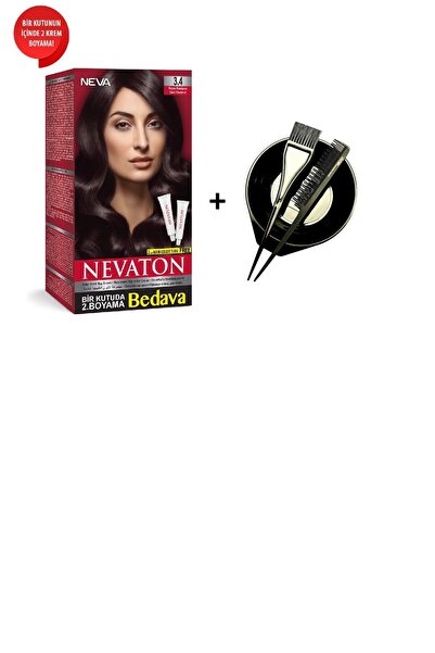 Nevaton Saç Boya Seti 3.4 Koyu Kestane +9030 Boya Kabı