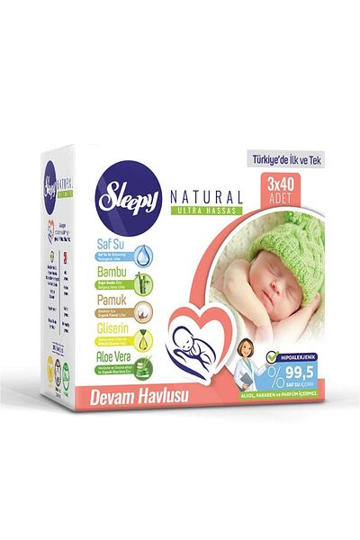 Sleepy Natural Follow-Up Towel 3X40 (120 Sheets)