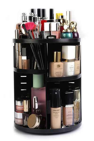 Vienev 360 Degree Rotating Black Makeup Organizer
