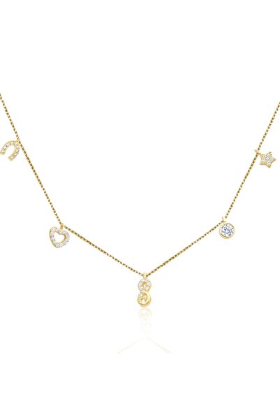 Lilarote Pırlanta Şans Kolyesi Sonsuzluk, Tektaş, Yıldız, Kalp, Nal