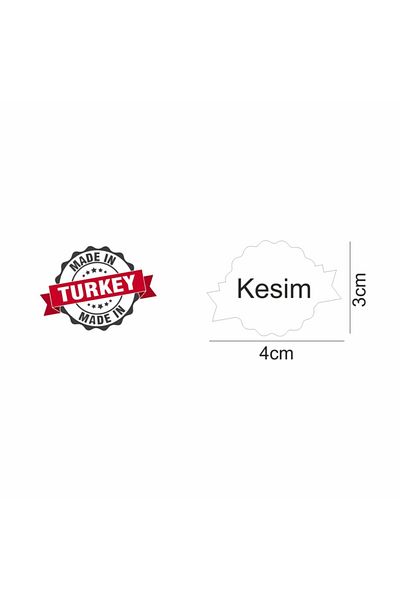 2K Made In Turkey Label 4x3cm 1 Pack 1000 Pieces Self-Adhesive Not Affected by Moisture from Water