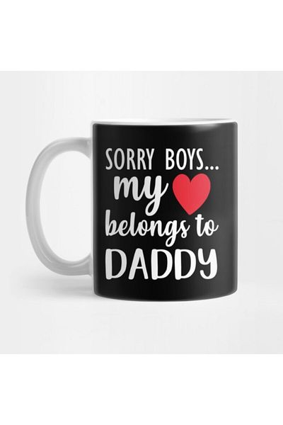 TatFast كوب عيد الحب بتصميم قصير - كوب Daddys Girl وقلبي