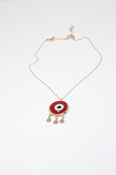 Jewelry For Light ,kırmızı Nazar Boncuklu Ve Pullu, 18 Ayar Rose Altın Kaplam...